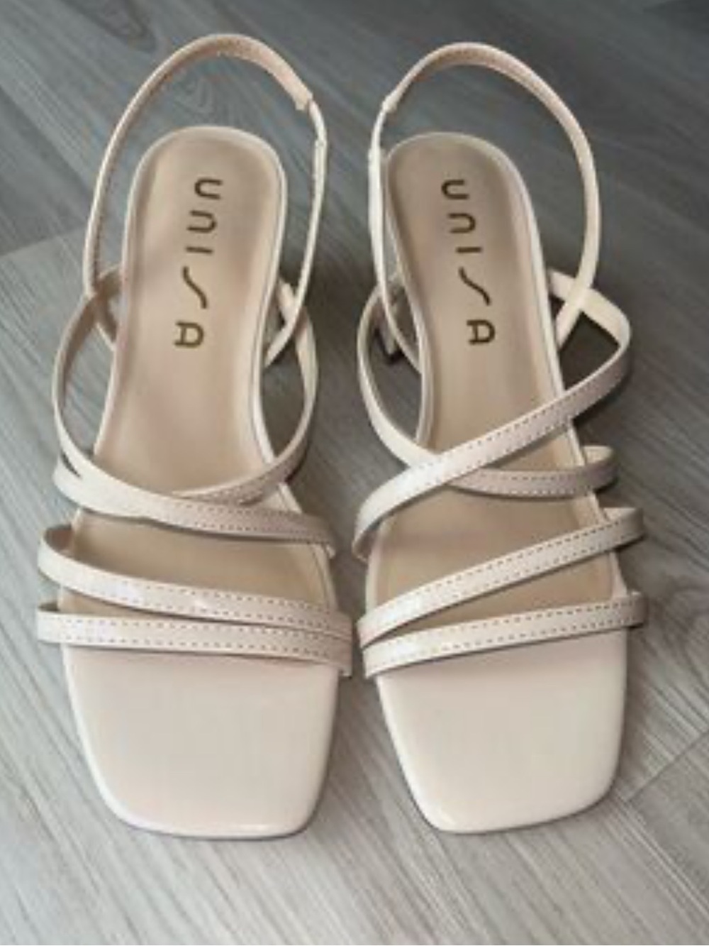 UNISA Women's Strappy Slingback Yestie Heels in Light Cream - 7M